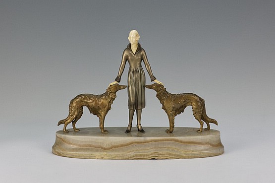 ☑️ josef lorenzl art deco bronze and ivorine statue for sale